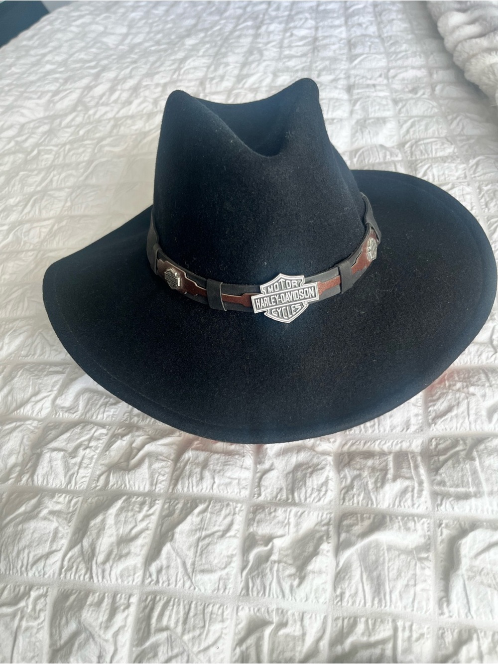 Harley Davidson Vintage Wool felt Crushable Western Hat